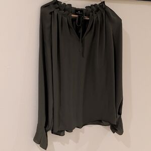 Worthington Women's Dark Green Blouse Long Sleeve